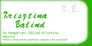 krisztina balind business card