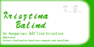 krisztina balind business card